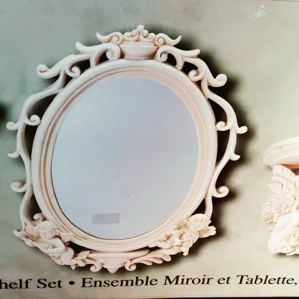 White Accents 3 Piece Mirror & Shelf Set ALCO Industries